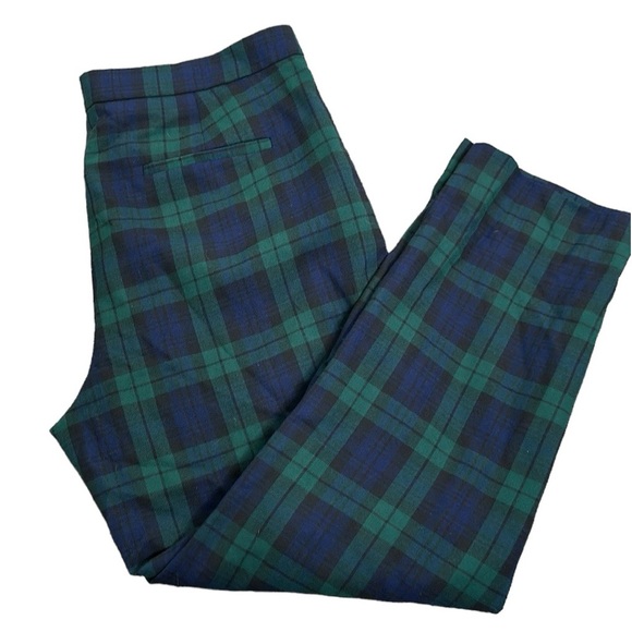 J crew green and blue wool plaid pants size 10 - Picture 2 of 10